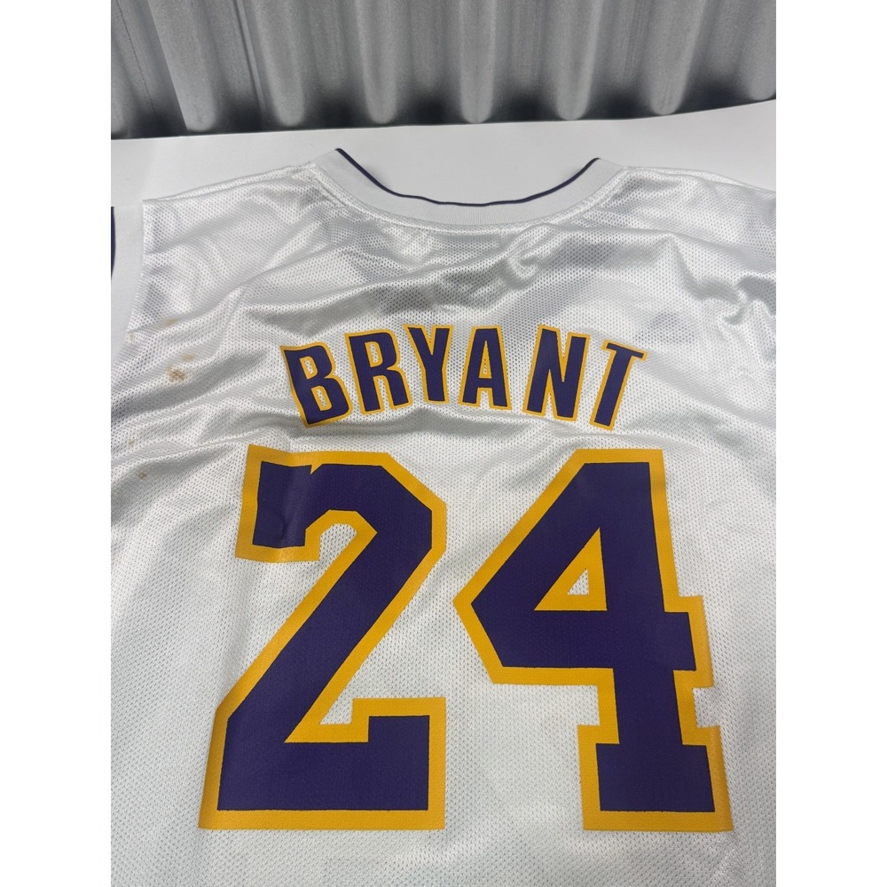 Adidas Basketball Jersey Mens L White Lakers Kobe Bryant 24 Swingman NBA - Picture 5 of 11